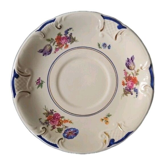 Set of 2 Saucers Vtg Theodore Haviland England Booths Ltd Flowers A5328 - Picture 2 of 6